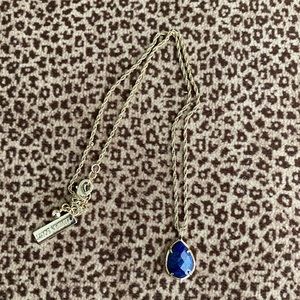 KENDRA SCOTT drop necklace cobalt blue & gold